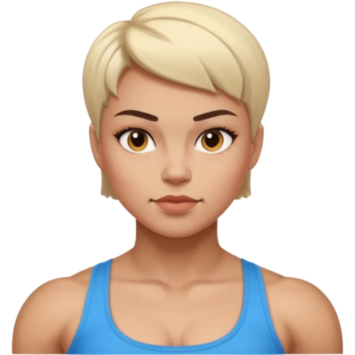 macho girl, different ones, different face size emoji