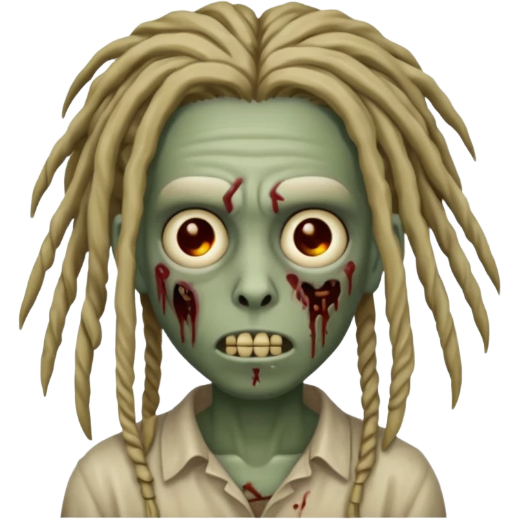 half zombie with locs emoji