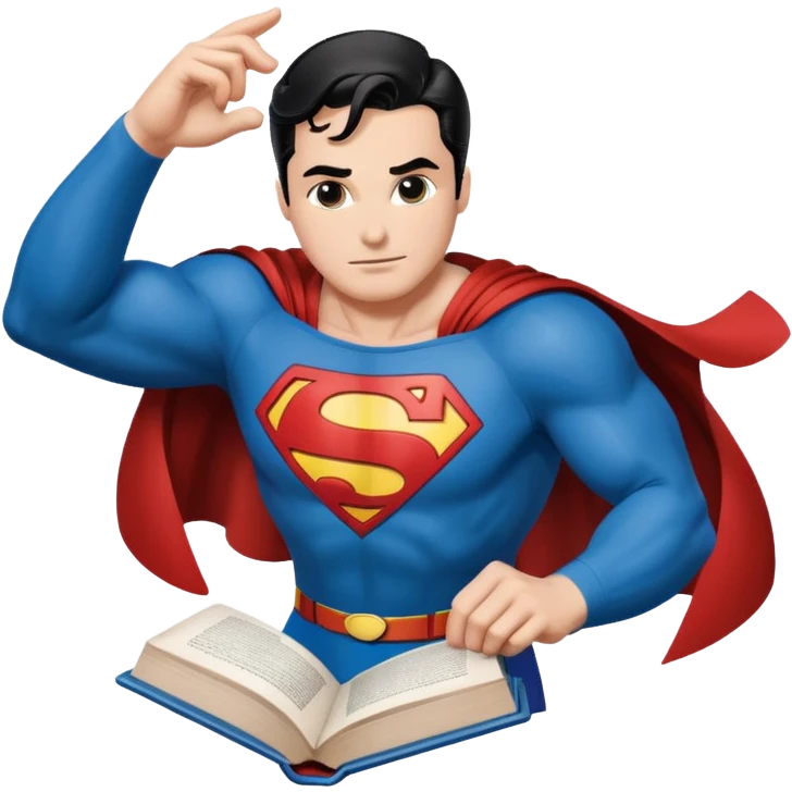 A book with Superman comics emoji