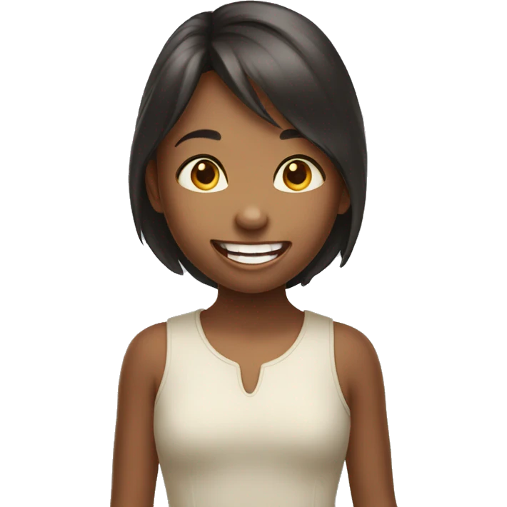 Young girl carried tooth emoji