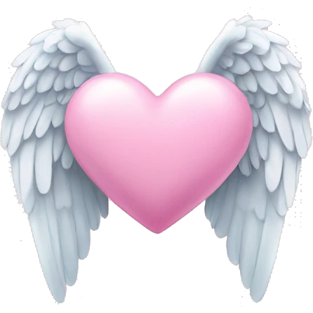 pink pastel heart with angel wings emoji