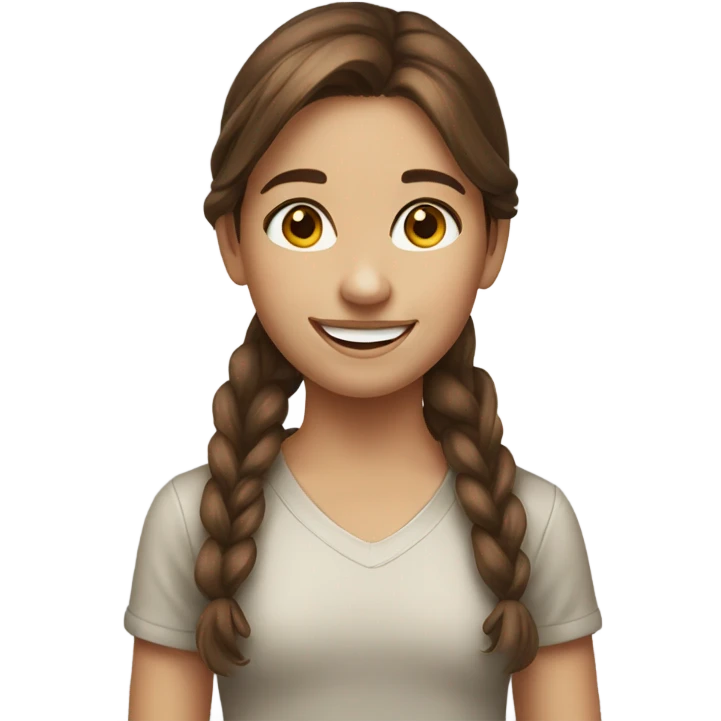 brown haired girl portrait smile emoji