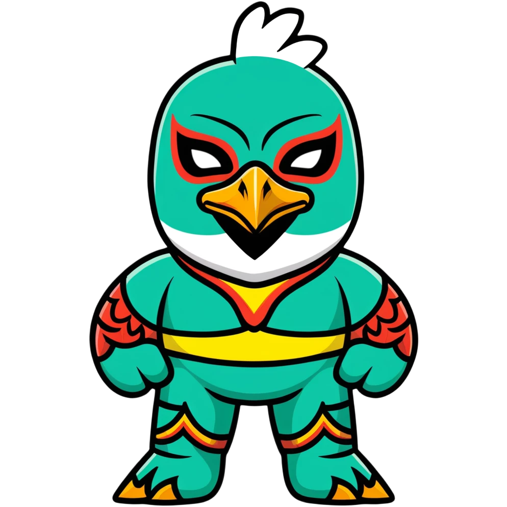 Louisiana themed luchador mask with pelican and bayou design emoji