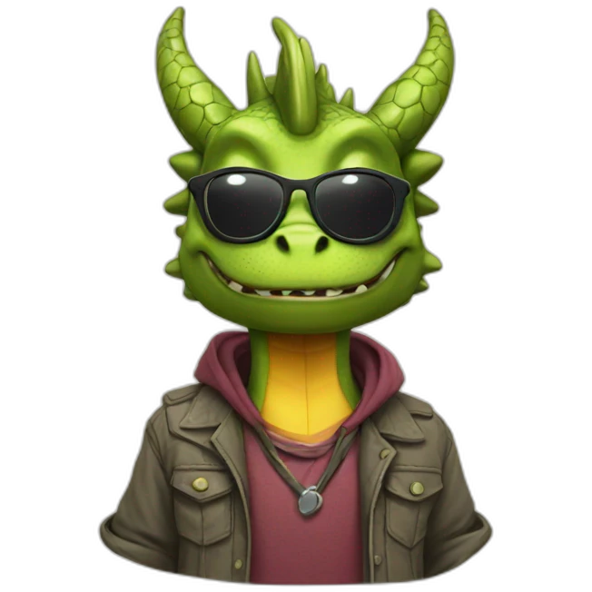 hipster dragon emoji