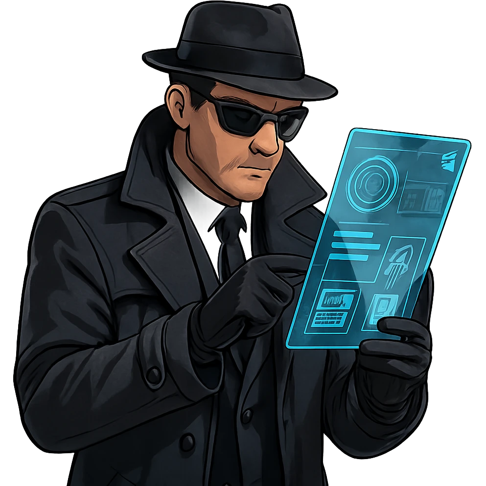 a spy, using a gadget, high-tech and modern emoji