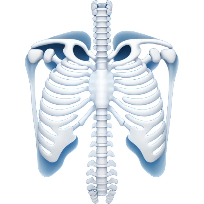 ribs that is in an xray format make it blue and white emoji