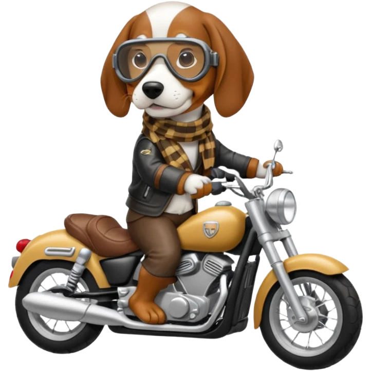 bassett hound on a motorcycle emoji