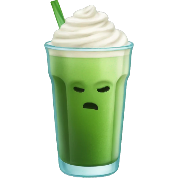 Glass with iced matcha latte emoji