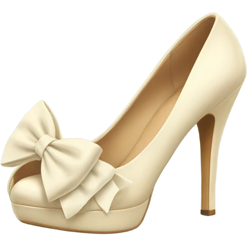 Cream Heels with bow emoji