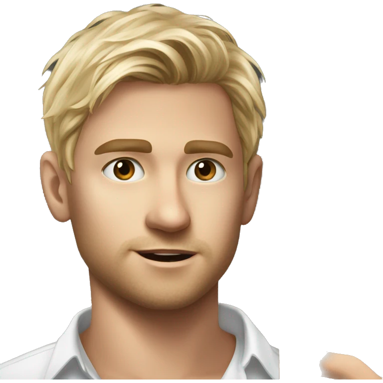 blonde boy with phone. emoji