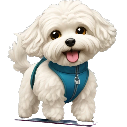 Maltipoo skiing emoji