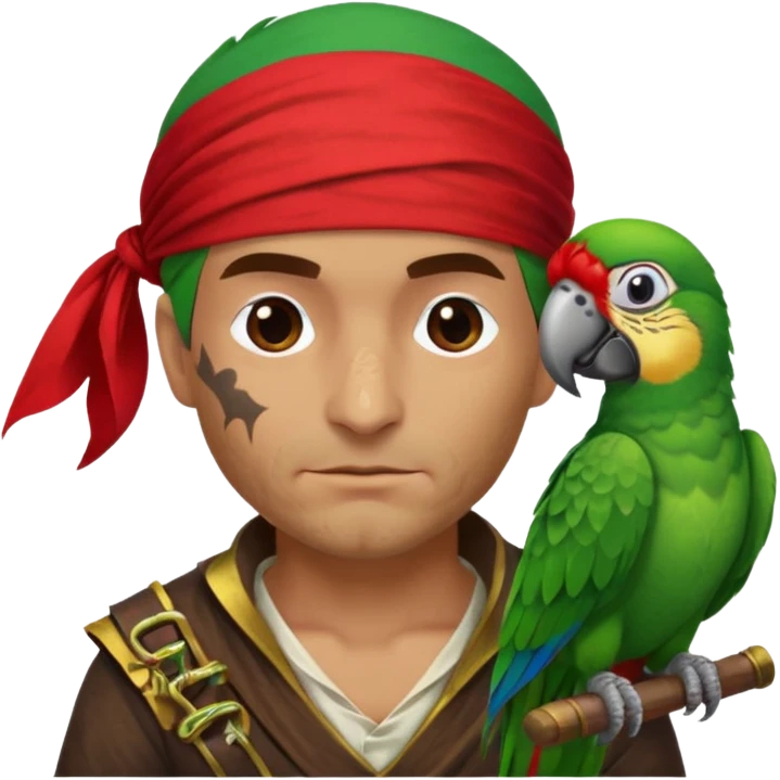 pirate and parrot emoji