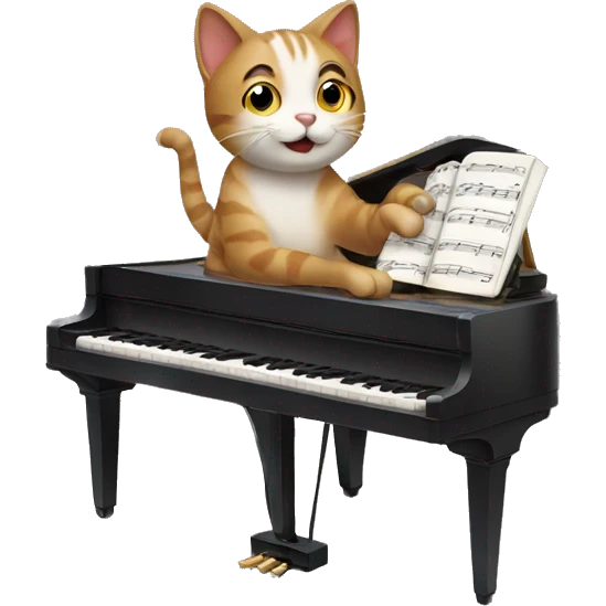 Cat playing piano emoji