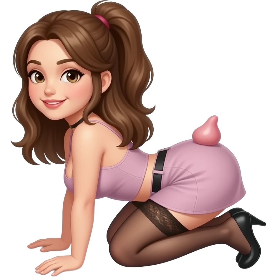 Fille avec bite dans le cul en levrette emoji