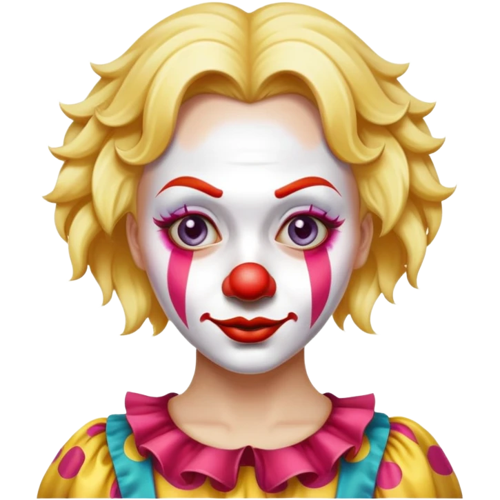 a blonde clown woman making a good decision and acting like a fool emoji