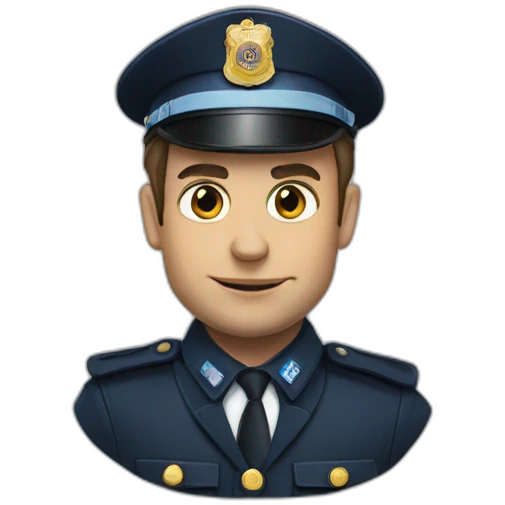 Emanuel Macron in policeman emoji
