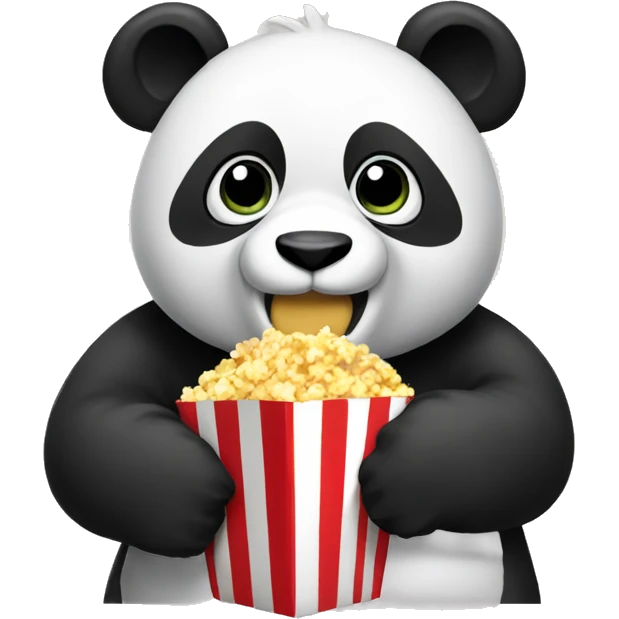 A panda eating popcorn emoji