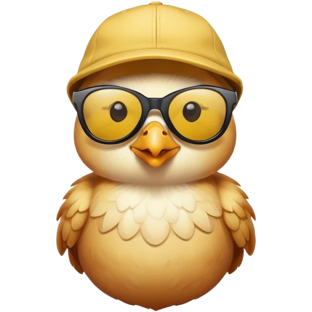 chicken with sunglasses and a cap emoji