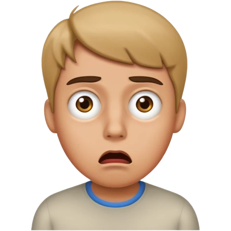annoyed face with rolling eyes and a shocked mouth emoji