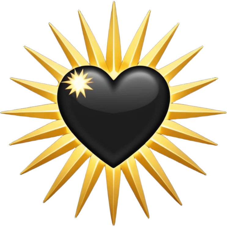 black heart with a starburst emoji