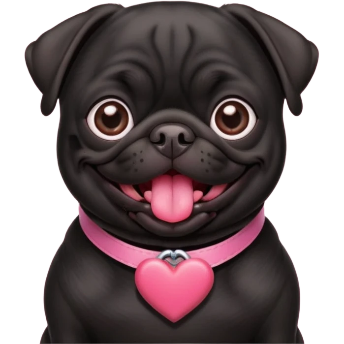black pug valentines emoji
