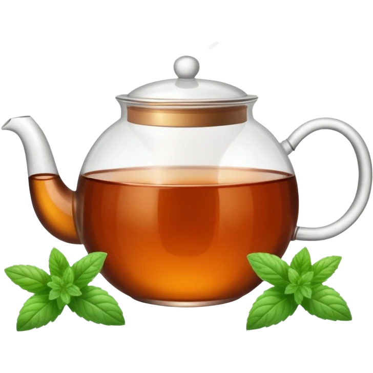 Brown tea with mint leaves emoji