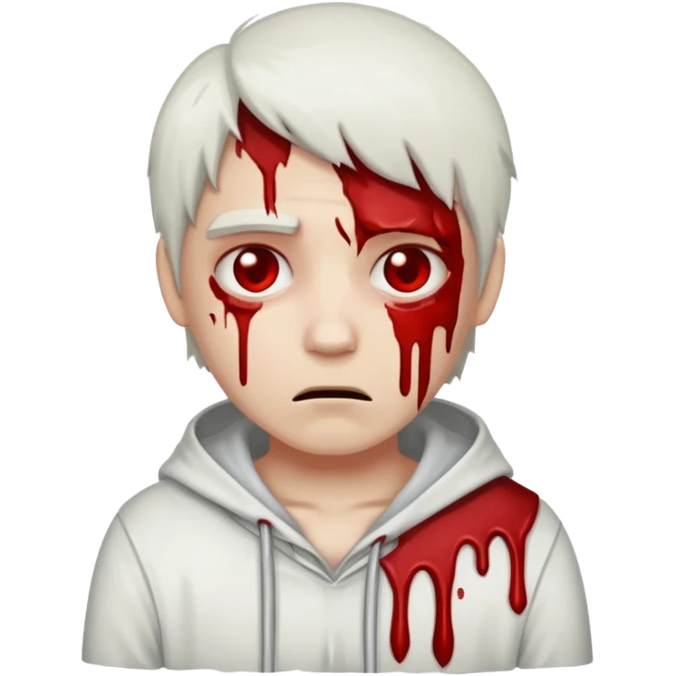 A pail white bloody character emoji