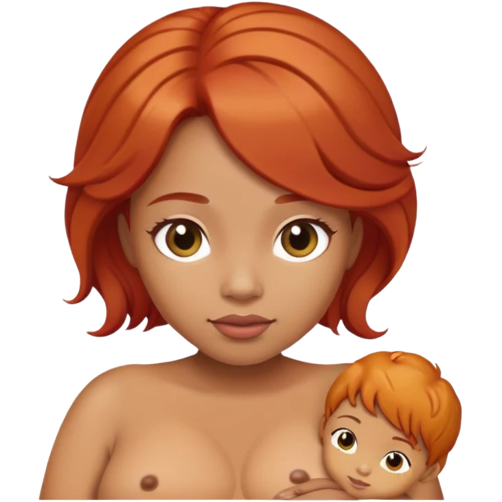 pregnant with red hair and caramel skin color emoji