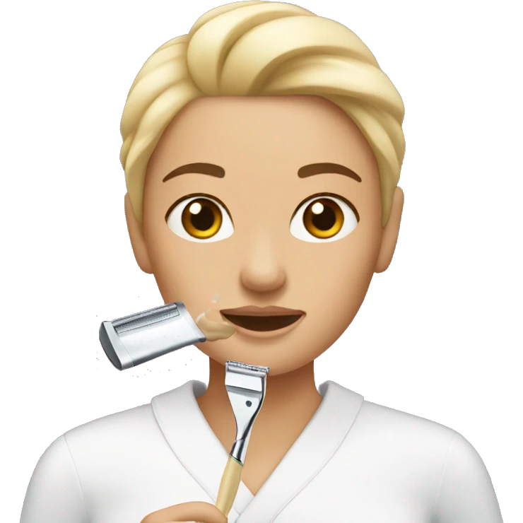 Woman shaving face emoji