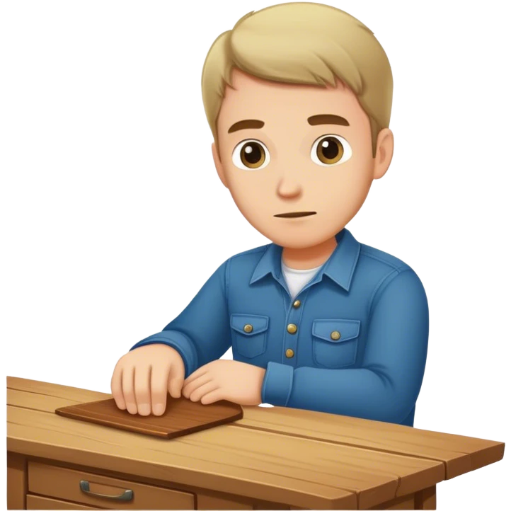 Man hiding a table in his pocket emoji