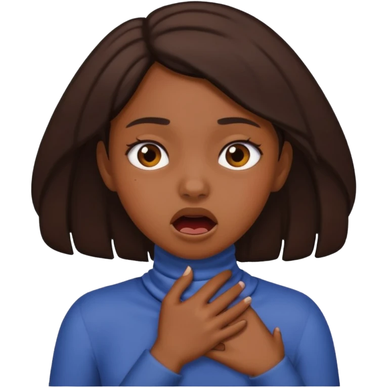 a brown girl choking herself  emoji