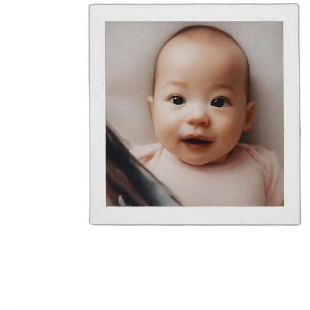 baby montage in Polaroid frame emoji