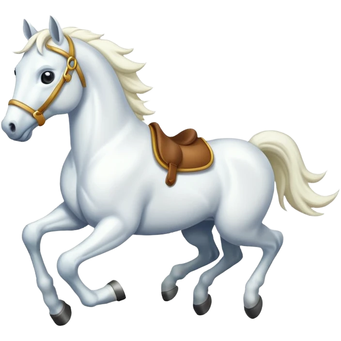 Creat a white horse running emoji