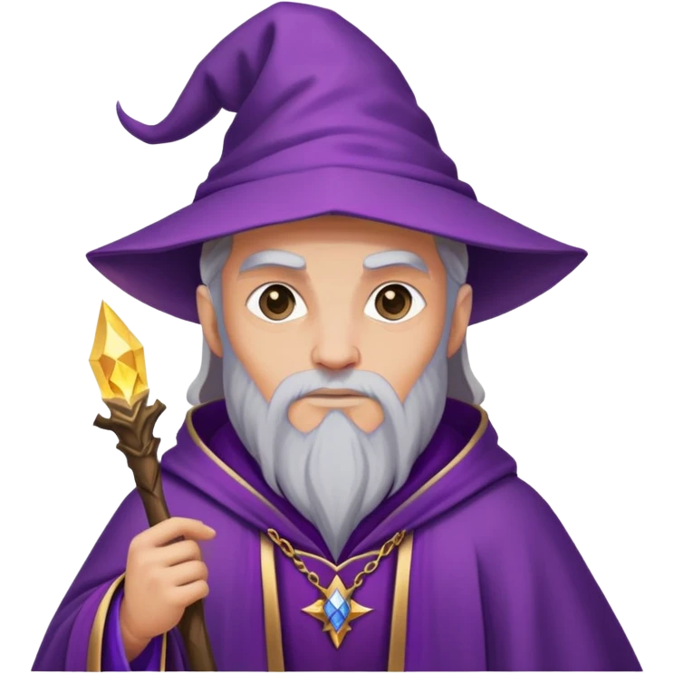 medieval fantasy wizard with purple robe emoji