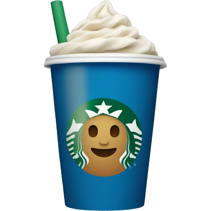 Blue Starbucks  cup  emoji