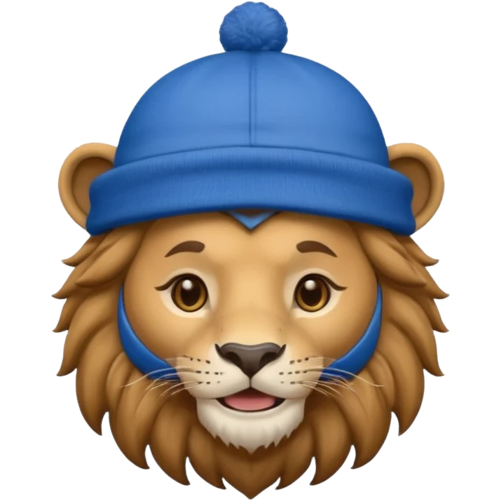 lion with blue hat and jersey emoji