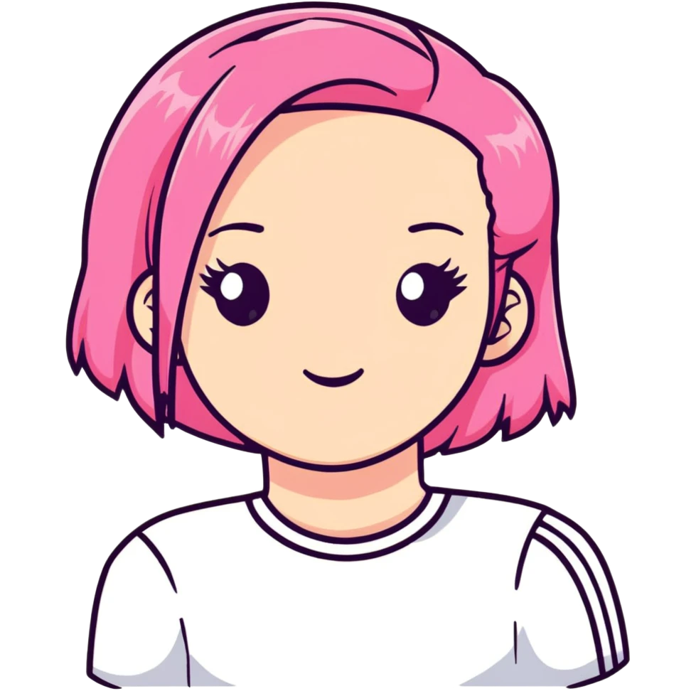 white girl with pink hair emoji