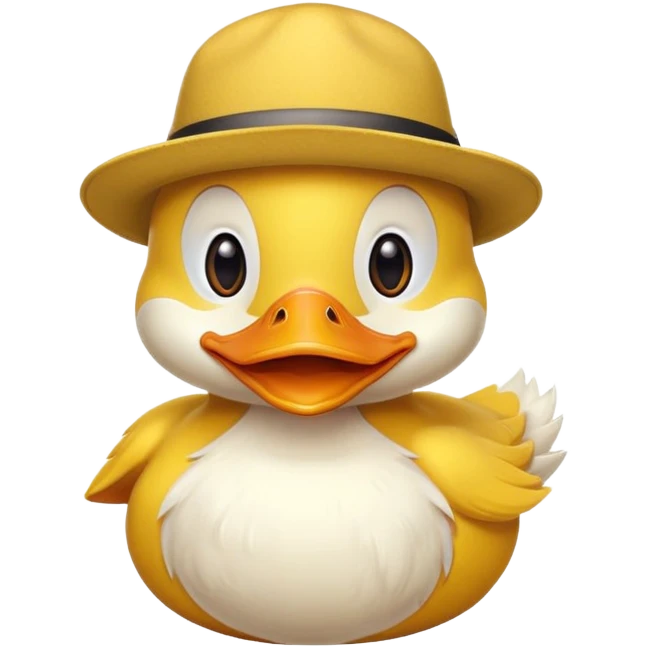 Duck with a hat emoji