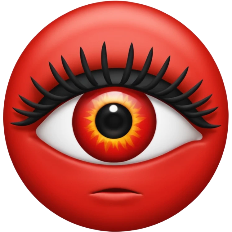 Quiero que mi emoji sea en ojo  👁 que sea de color negro total mete pero que el margen sea rojo con pestañas emoji