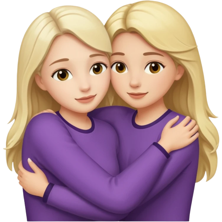 duas meninas lindas, a darem um abraço de amizade emoji