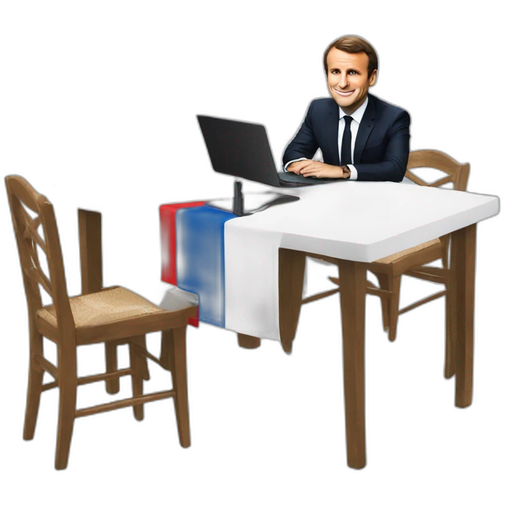 Macron sur une table emoji