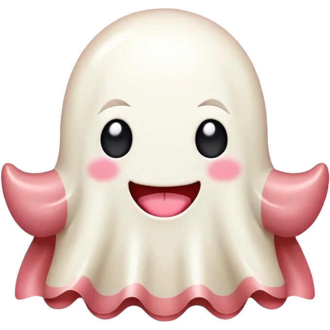 SPAM MEAT kawaii ghost EMOJI with bow emoji