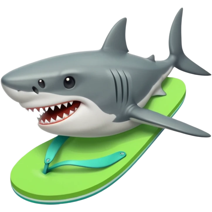 shark wearing green flip-flops emoji