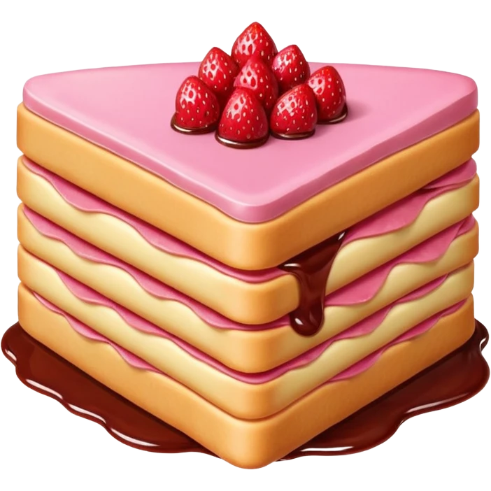 pink Crepe gooey strawberry SPAM  jam cake emoji