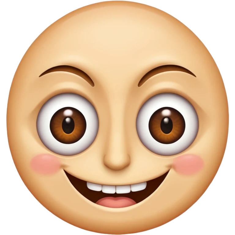 grinning face with one large and one small eye, exaggerated features emoji