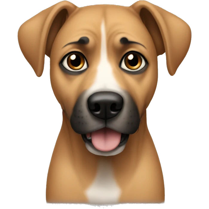 Stafford dog with big black eyes emoji