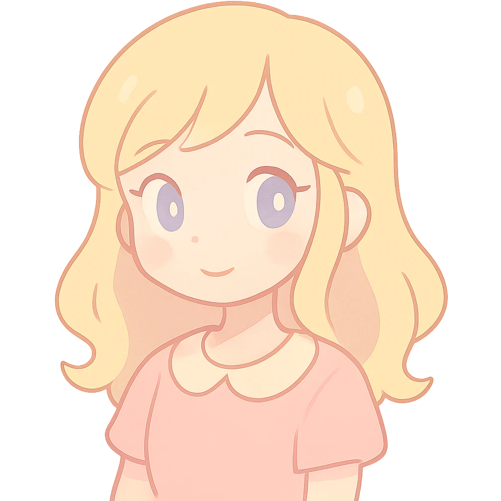 pastel toon style blonde girl, soft pastel colors, smooth shading emoji