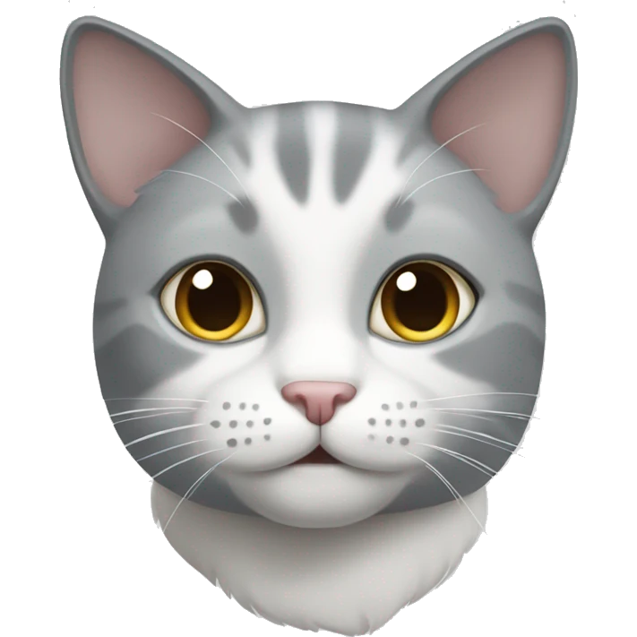 Grey and white cat  emoji