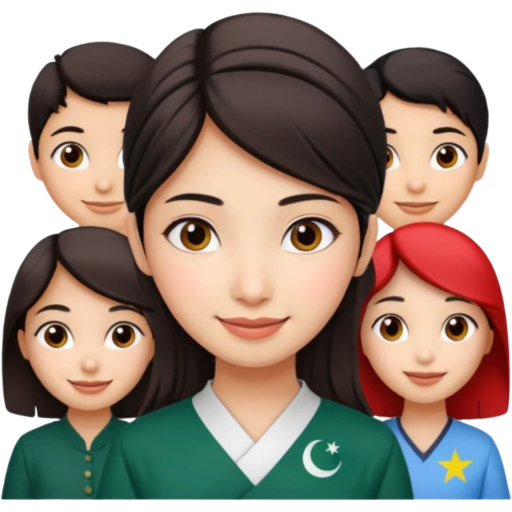 a Pakistani girl who is curious for Knowledge about Hong Kong and China, disscussion with lots of friends emoji