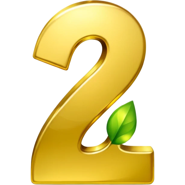 number 4 in golden and green shadows emoji